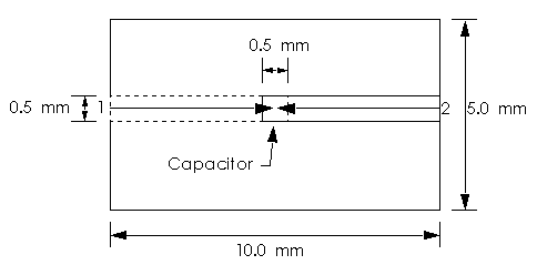 Top view of the series capacitor