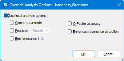 Override dialog box