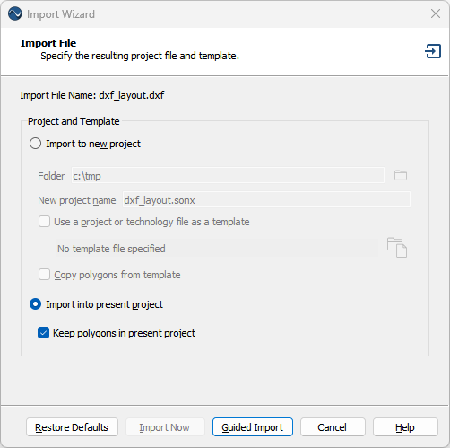 Import to Present Project