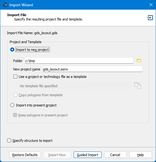 Import Wizard - first page