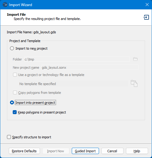 Import to Present Project
