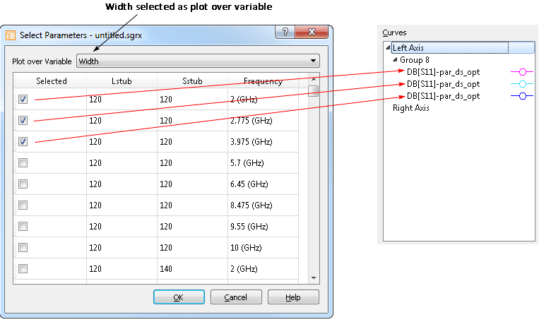 Select Parameters Dialog Box