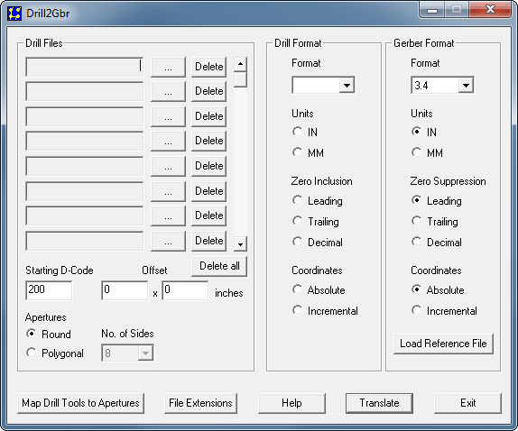 Drill2Gbr Dialog Box