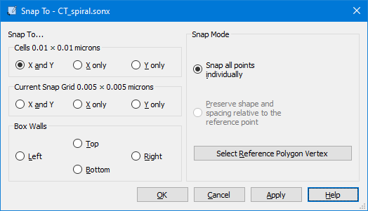 Snap To (dialog box)