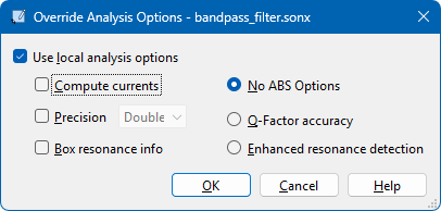 Override dialog box