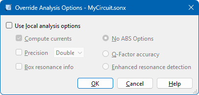 Default settings