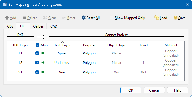 Edit Mapping dialog box