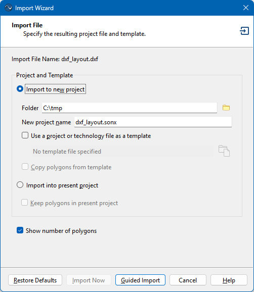 Import Wizard - first page