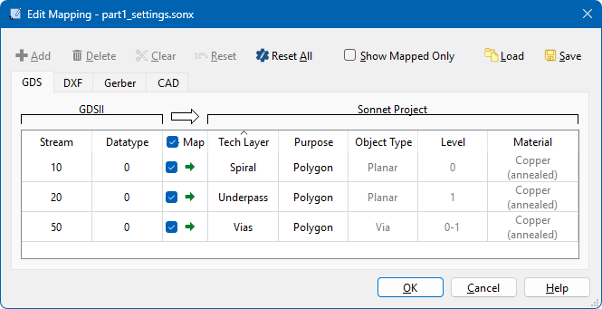 Edit Mapping dialog box